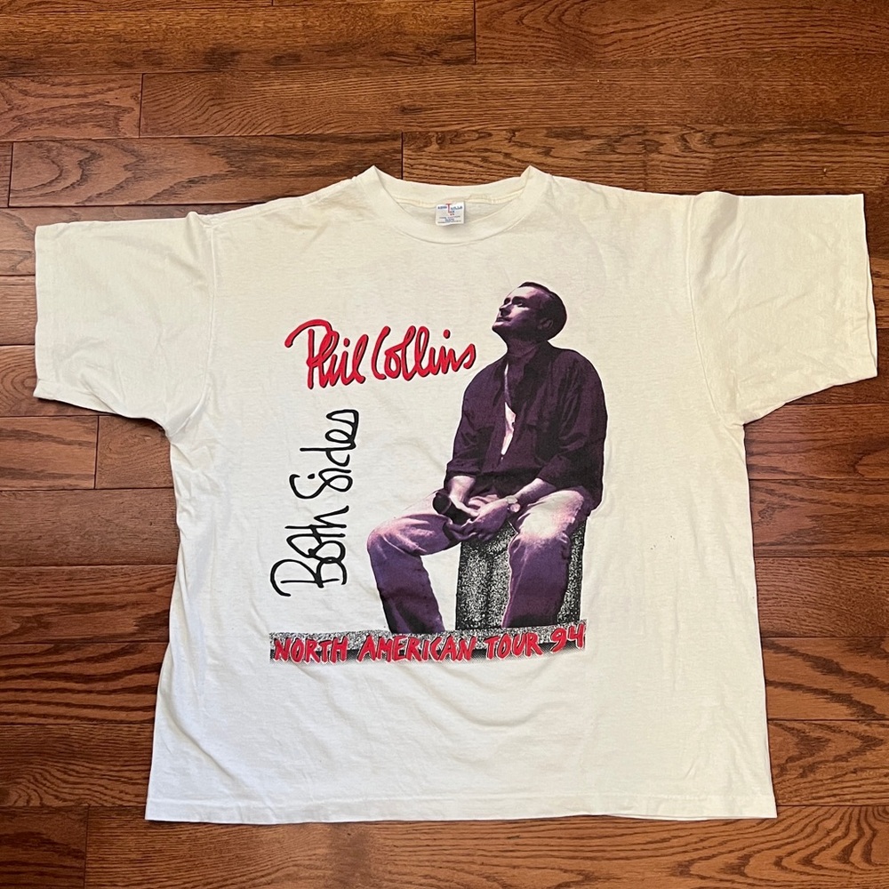 Vintage 1994 Phil Collins Both Sides Tour Shirt Genesis 90s White Sz XL